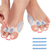 Tech Love MF2 2 Pairs Adjustable Toe Spacers. Bunion Toe Separators. Original Soft Design Bunion Corrector to Wear with Shoes. Bunion Pads for Women Men