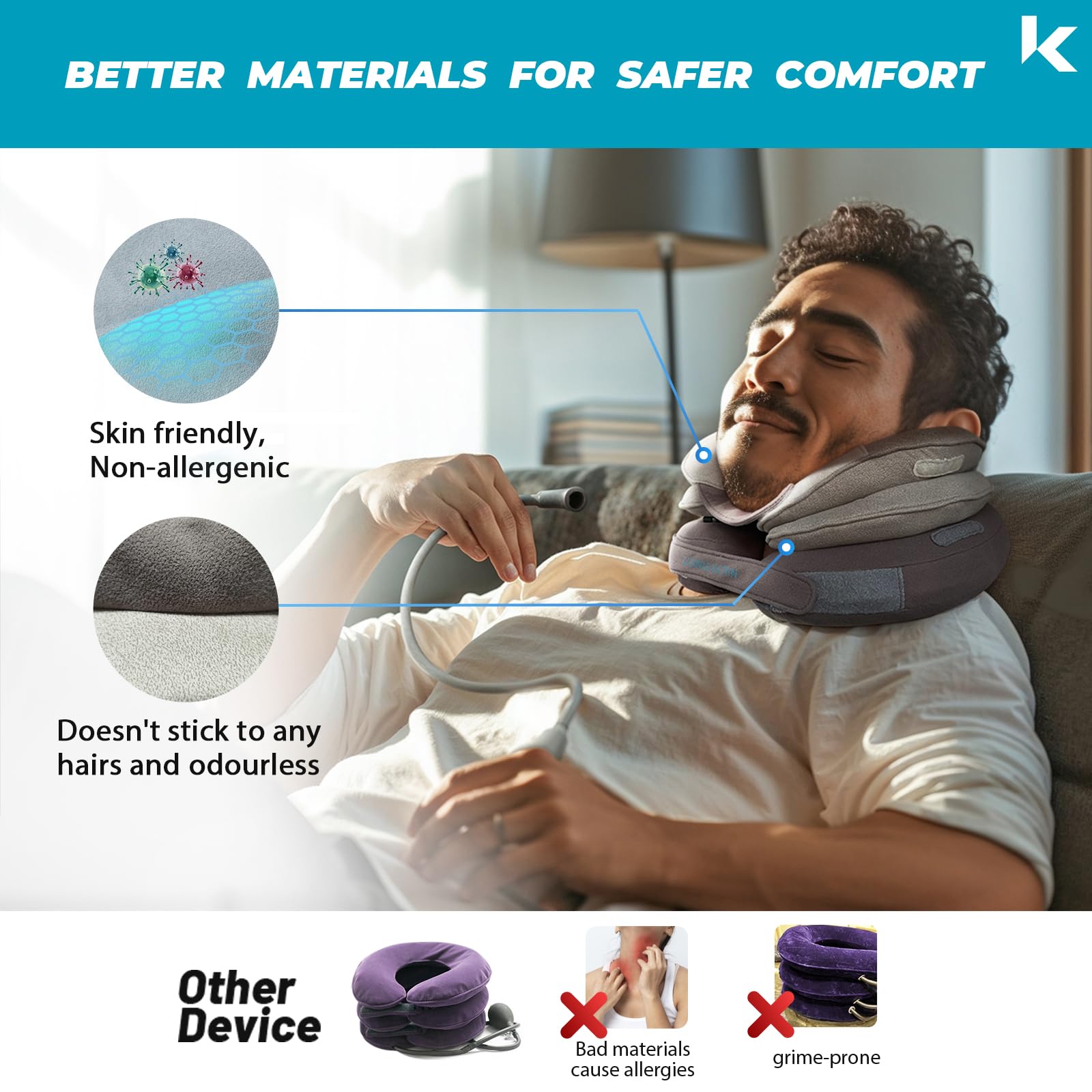 LK Neck Stretcher Neck Traction Device with Built-in Integrated Airbag Neck and Shoulder Relaxer