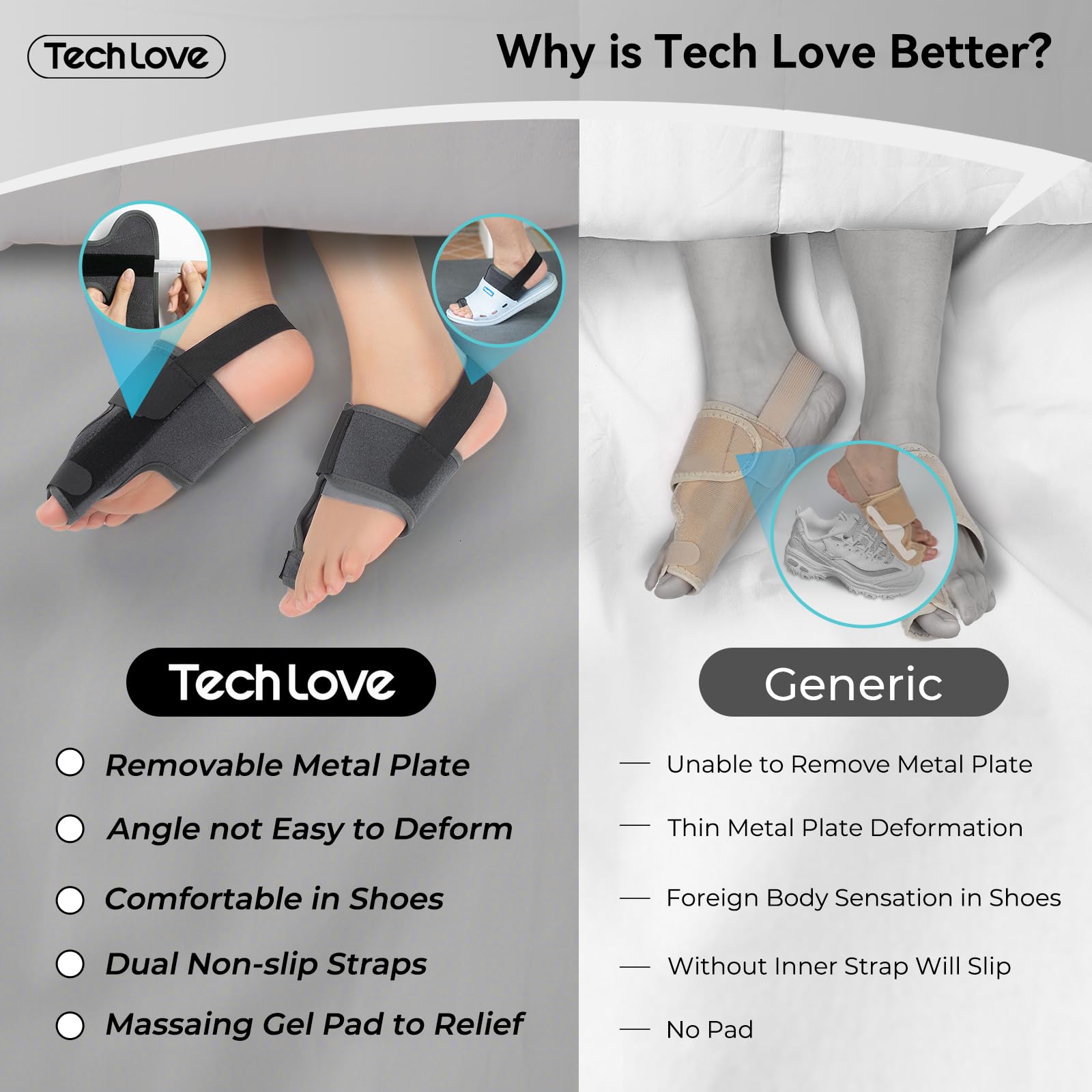 Tech Love Bunion Corrector Adjustable Bunion Splint