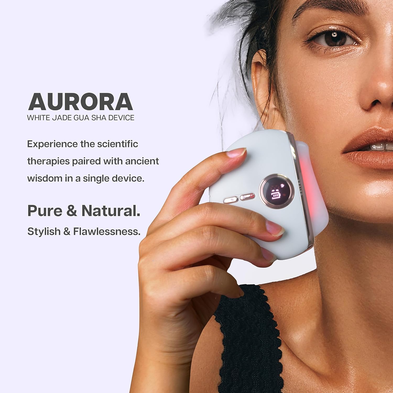 Tech Love SCJ Aurora Gua Sha Face Tools. Face Shaping Tool. Electric Face Massager with Heat & Vibration & Anti-Ageing. Facelift. Wrinkle and Swelling Reduction